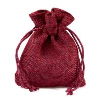 Jute zakjes 10 x 13 cm - bordeaux Tafeldecoratie