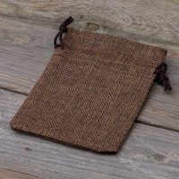 Jute zakjes 10 x 13 cm - donkere natuurlijke kleur Zero waste