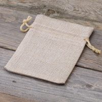 Jute zakjes 10 x 13 cm - lichte natuurlijke kleur Pasen