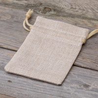 Jute zakjes 9 x 12 cm - lichte natuurlijke kleur Kleine zakjes