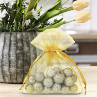 Organza zakjes 10 x 13 cm - goud Lavendel en potpourri