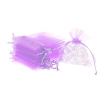 Organza zakjes 10 x 13 cm - lichtpaars Pasen