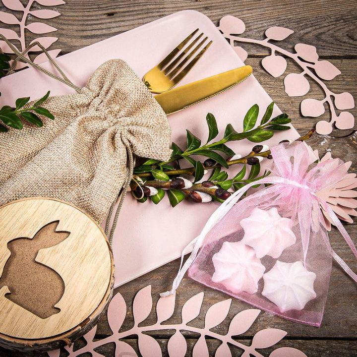 Organza zakjes 10 x 13 cm - lichtroze Voor kinderen