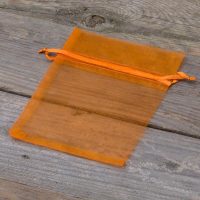 Organza zakjes 10 x 13 cm - oranje Pasen tassen