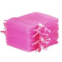 Organza zakjes 10 x 13 cm - roze Lavendel en potpourri