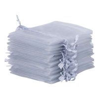 Organza zakjes 10 x 13 cm - zilver Lavendel en potpourri