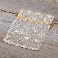 Organza zakjes 12 x 15 cm - Kerstmis / 8 Cosmetica