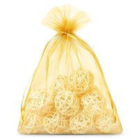 Organza zakjes 12 x 15 cm - goud Gouden zakjes