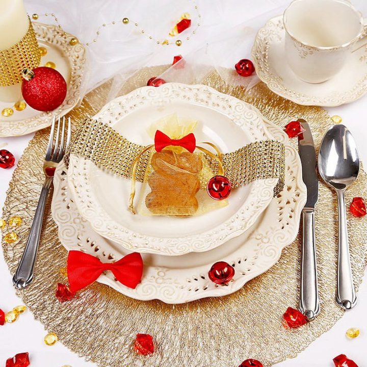 Organza zakjes 12 x 15 cm - goud Valentijn