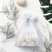 Organza zakjes 12 x 15 cm - zilver Zilveren / grijze zakjes