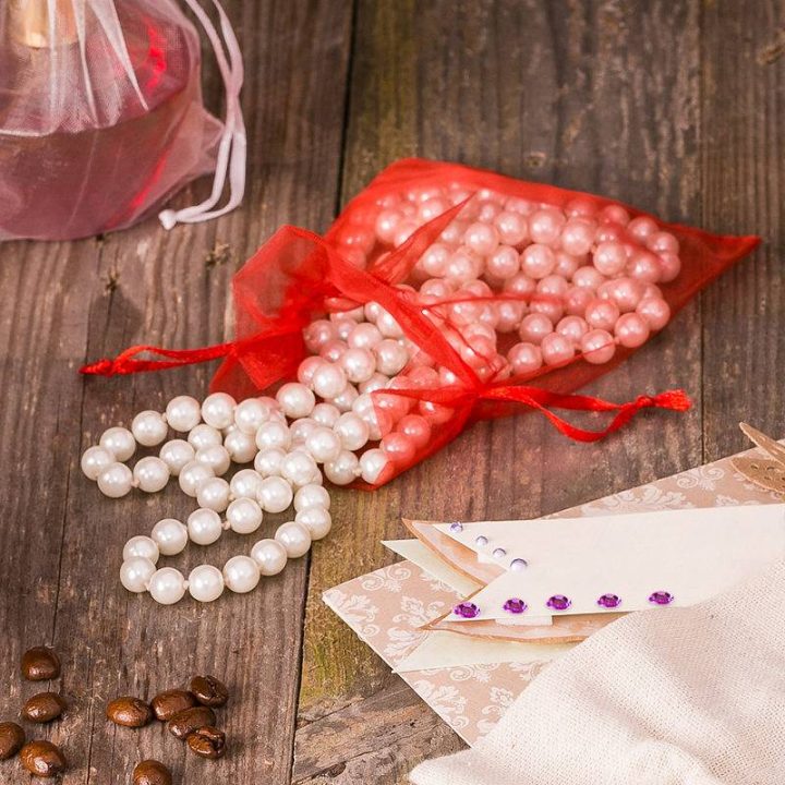 Organza zakjes 13 x 18 cm - rood Valentijn