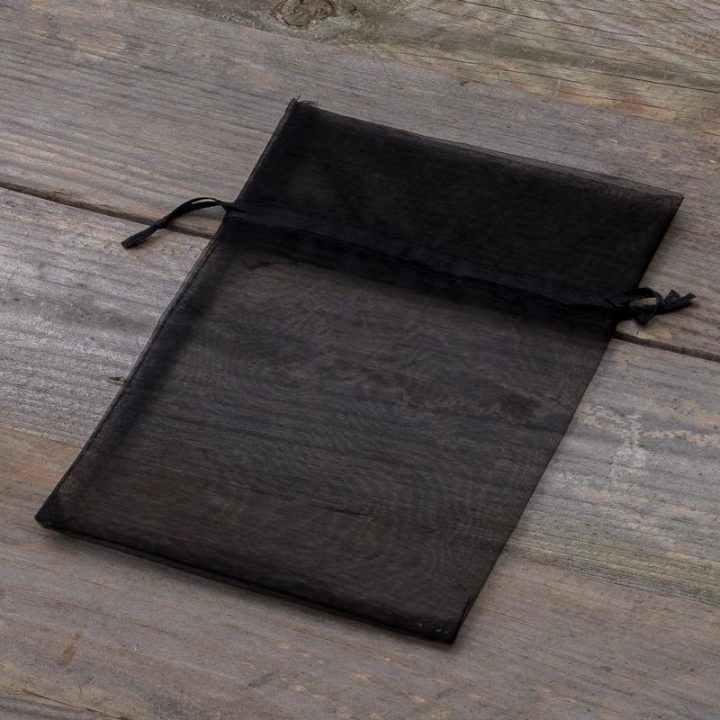 Organza zakjes 13 x 18 cm - zwart Halloween