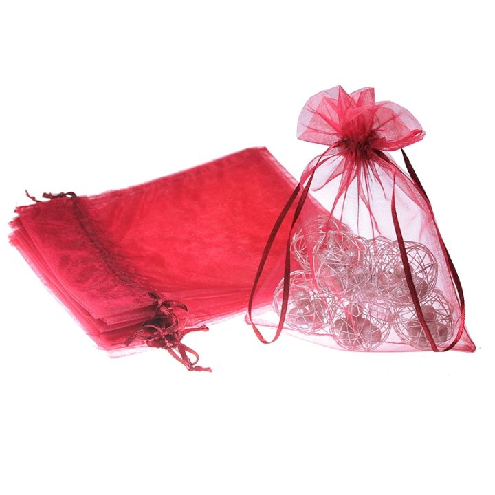 Organza zakjes 15 x 20 cm - bordeaux Organza zakjes