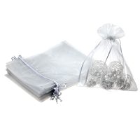 Organza zakjes 15 x 20 cm - zilver Baby Shower