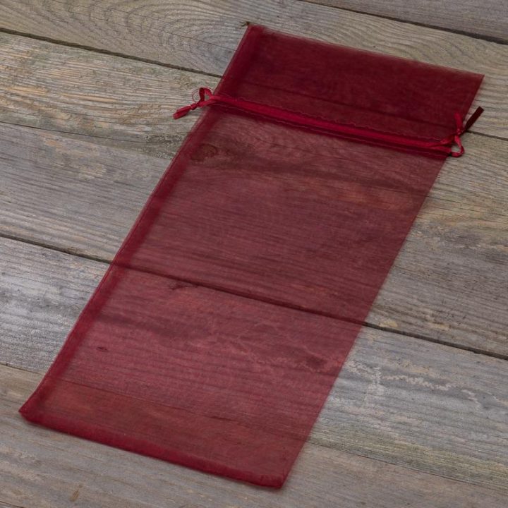 Organza zakjes 15 x 33 cm - bordeaux Valentijn