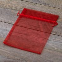 Organza zakjes 18 x 24 cm - rood Kerst tassen