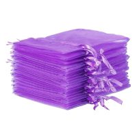 Organza zakjes 22 x 30 cm - donkerpaars Zakjes voor lavendel