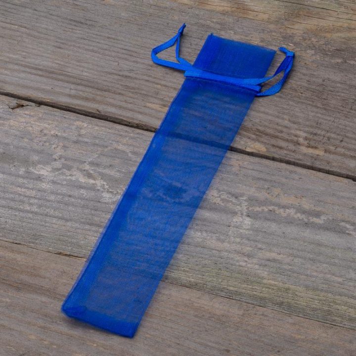 Organza zakjes 3,5 x 19 cm - blauw Pasen