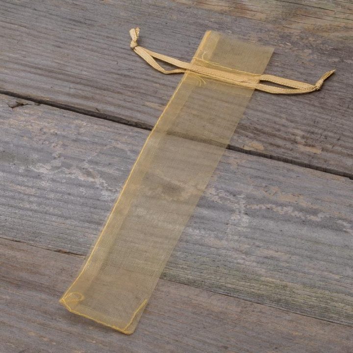 Organza zakjes 3,5 x 19 cm - goud Valentijn