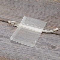 Organza zakjes 5 x 7 cm - ecru Pasen tassen