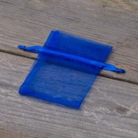 Organza zakjes 6 x 8 cm - blauw Kerst tassen