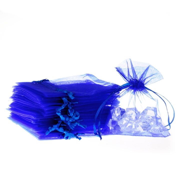 Organza zakjes 6 x 8 cm - blauw Organza zakjes