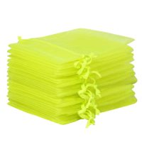 Organza zakjes 6 x 8 cm - neon groen Lavendel en potpourri