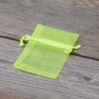 Organza zakjes 6 x 8 cm - neon groen Pasen