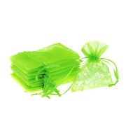 Organza zakjes 6 x 8 cm - neon groen Tafeldecoratie