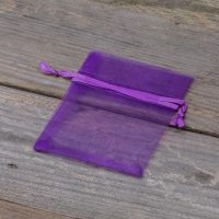 Organza zakjes 7 x 9 cm - donkerpaars Lavendel en potpourri