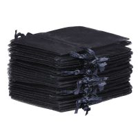 Organza zakjes 7 x 9 cm - zwart Halloween