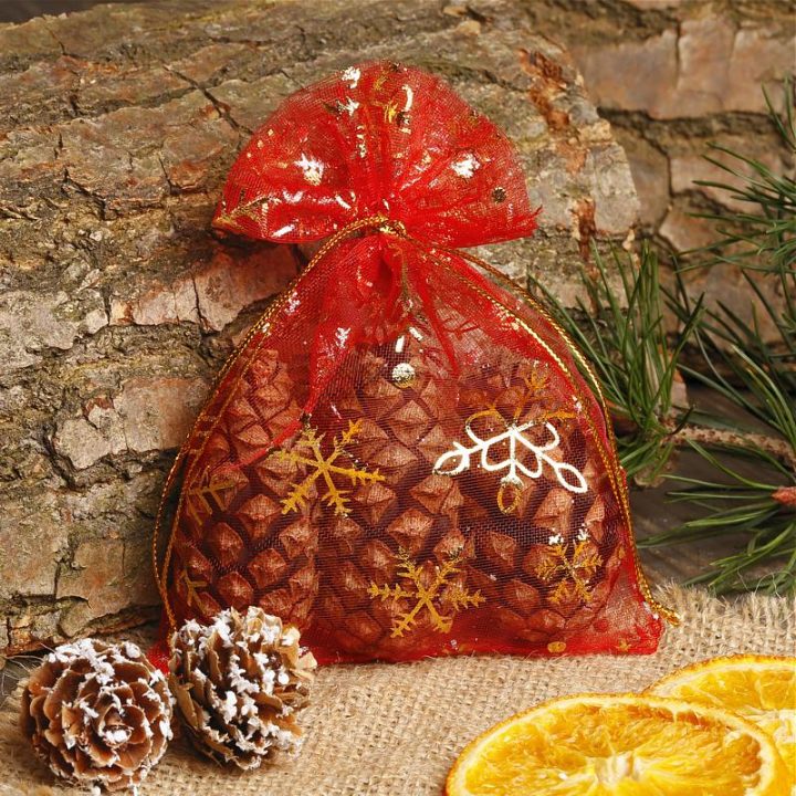 Organza zakjes 8 x 10 cm - Kerstmis Organza zakjes