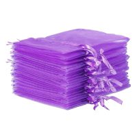 Organza zakjes 8 x 10 cm - donkerpaars Lavendel en potpourri