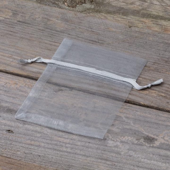 Organza zakjes 8 x 10 cm - zilver Kerst tassen
