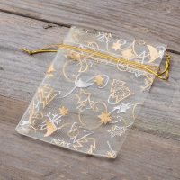 Organza zakjes 9 x 12 cm - Kerstmis / 8 Toepassingen