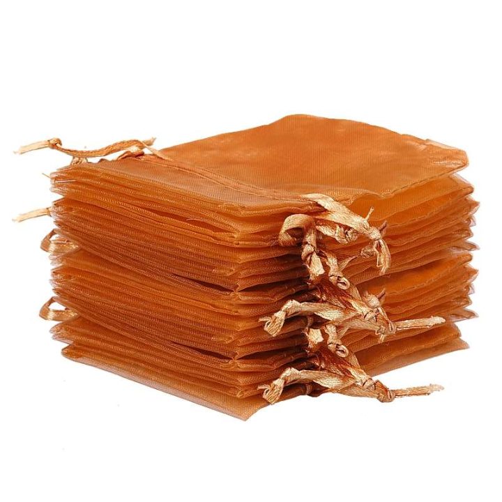 Organza zakjes 9 x 12 cm - bruin Lavendel en potpourri