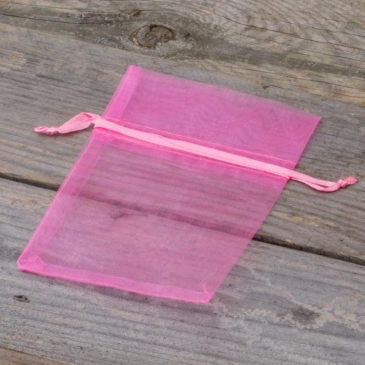 Organza zakjes 9 x 12 cm - roze Gelegenheden zakjes