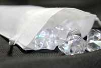 Satijnen zakjes 8 x 10 cm - wit Gelegenheden zakjes