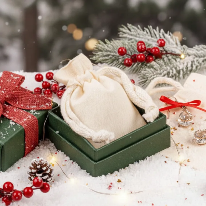 Katoenen kerstzakjes