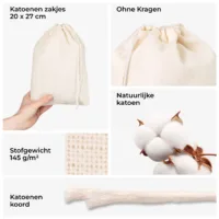 Hoogwaardig ecologisch katoen - katoenen zakjes