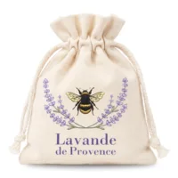 10 stuks lavendel katoenen zakjes 9 x 12 cm, naturel, met de opdruk "Lavande de Provence" 9