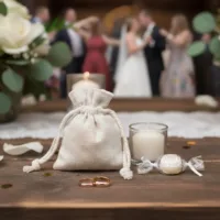 Linnen zakjes als verpakking voor huwelijksbedankjes en geschenken