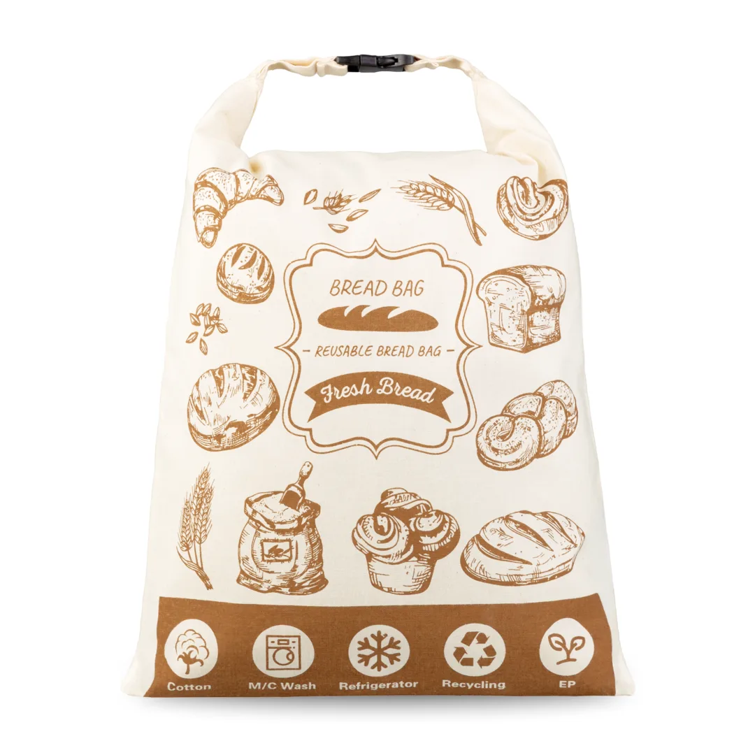 Broodzak met clipsluiting, 32 x 42 cm, voor het bewaren van brood, met TPU-coating 6