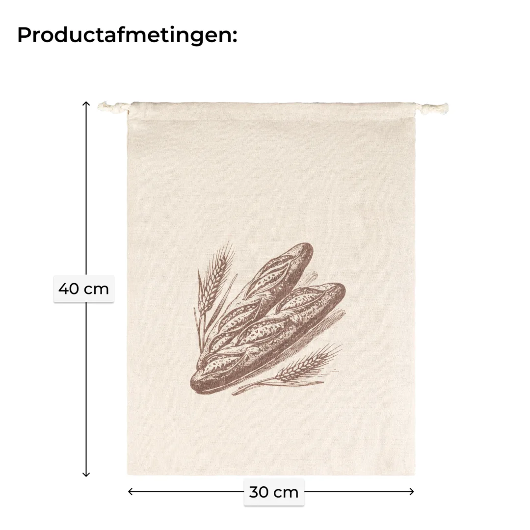 Broodzak in linnenlook 30x40 cm - Herbruikbare vershoudzak met TPU 7
